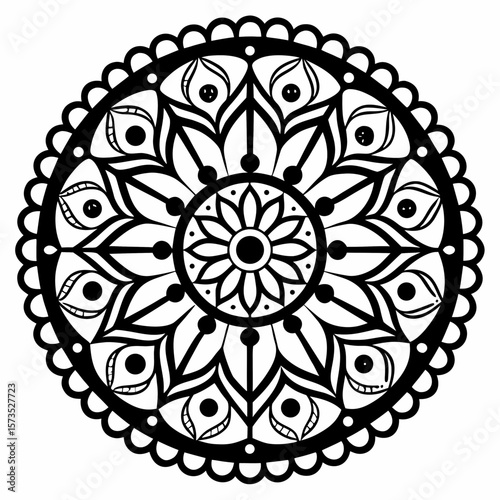 Elegant Mandala Frame for Invitation or Branding