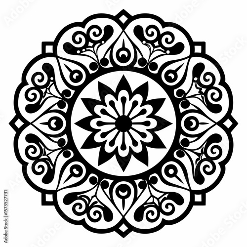 Elegant Mandala Frame for Invitation or Branding