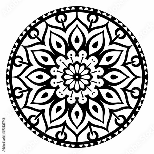 Elegant Mandala Frame for Invitation or Branding