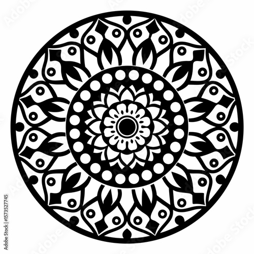 Elegant Mandala Frame for Invitation or Branding