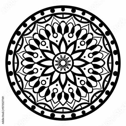Elegant Mandala Frame for Invitation or Branding