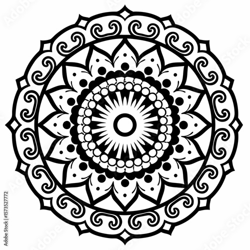 Elegant Mandala Frame for Invitation or Branding