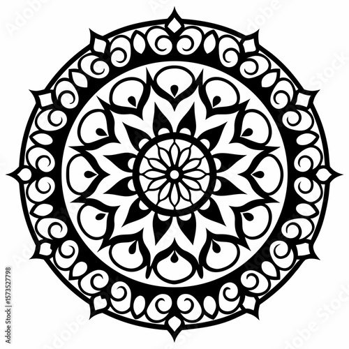 Elegant Mandala Frame for Invitation or Branding