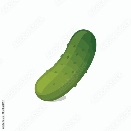 A single green pickle with bumps isolated on a white background