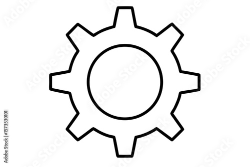Gear icon vector illustration of a mechanical cogwheel for industrial technology and engineering design