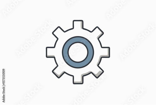 3D gear icon vector illustration: a symbol of technology, industry, and mechanical engineering