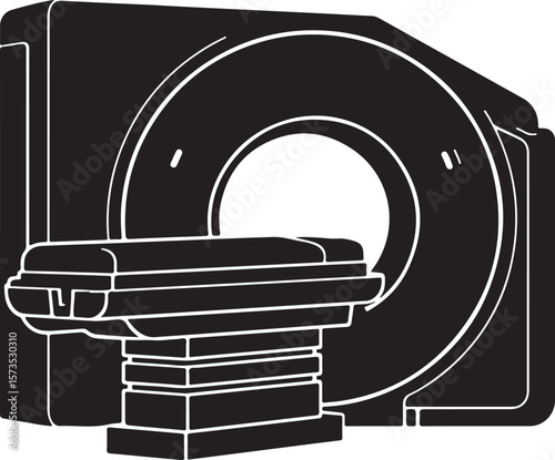 CT Scan Equipment Silhouette for Diagnostic Branding