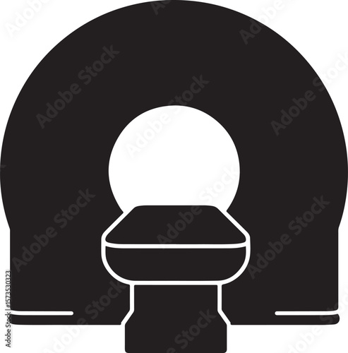 Hospital CT Scan Machine Silhouette Style