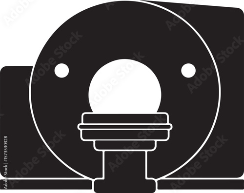 CT Scanner Silhouette Art for Healthcare Graphics