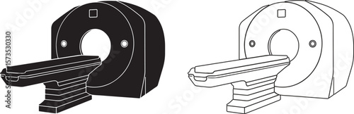 Medical CT Scan Machine Silhouette Illustration