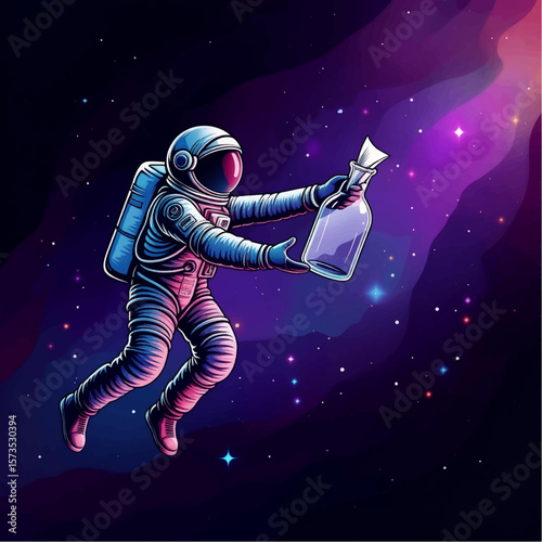 Astronaut Finds Message in Bottle Floating in Outer Space Galaxy