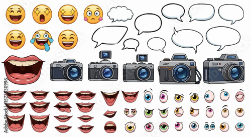 Emoji Faces and Comic Speech Bubbles Pack