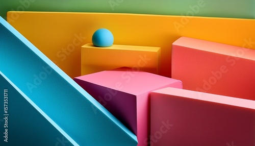 colorful abstract shapes on vibrant background
