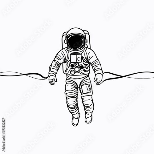 Astronaut in Space Vector Illustration Explore the Cosmos