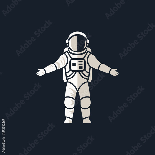 Explore the Cosmos Astronaut in Deep Space Vector Art
