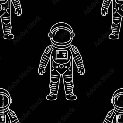 Astronaut in Space Pattern Galaxy Cosmos Adventure