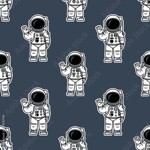 Astronaut Space Pattern Cosmos Galaxy Rocket and the Universe