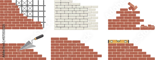 Bricklaying Stages Construction Process Illustration
