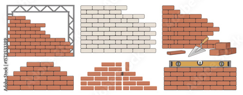 Bricklaying Techniques and Tools Illustration