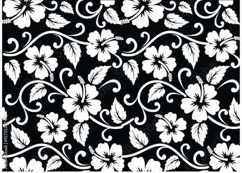 Black and white floral motif is excellent for various functions, batik, textiles etc.