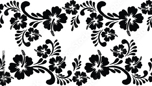 Black and white floral motif is excellent for various functions, batik, textiles etc.
