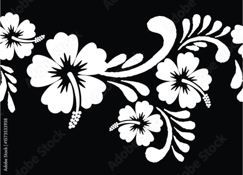 Black and white floral motif is excellent for various functions, batik, textiles etc.
