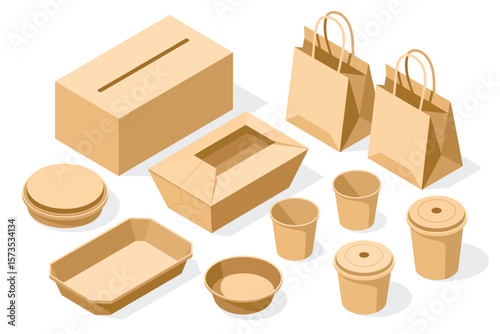 Variety of Eco-Friendly Disposable Food Packaging