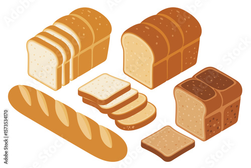 Assortment of Bread and Baguette Slices