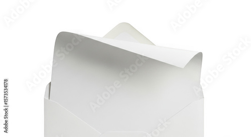 White Envelope With Blank Paper Inside PNG
