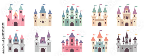 Collection of Cute Cartoon Castles