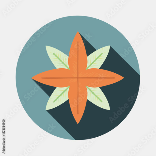 playful pansy bloom with bold color blocks and smooth flat design style