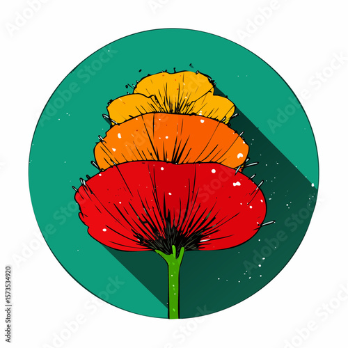 whimsical sweet pea bloom with curling petals and soft flat design charm