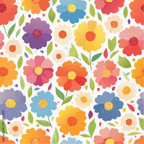 whimsical meadow confetti with drifting wildflower bursts and dreamy pastel bloom scatter