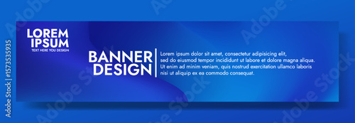 Modern banner design with a dynamic cobalt current background