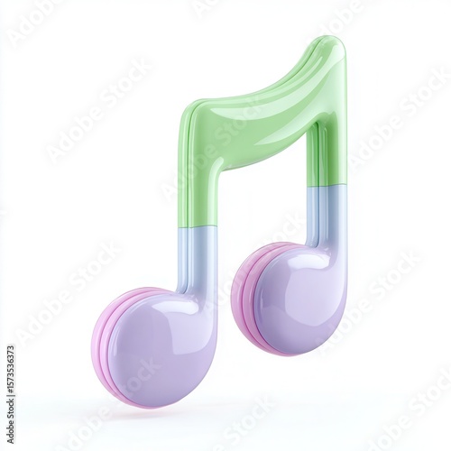 A vibrant, playful musical note design featuring pastel colors that can be used for creative projects related to music, art, or children's themes