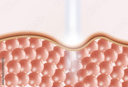 Skin rejuvenation, skin cells, Skin Repair, collagen serum, 3D illustration