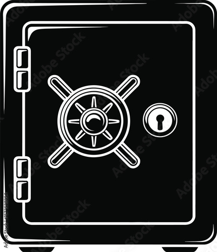 Secure Safe Vault Silhouette – Lockbox Vector Clipart for Security and Finance