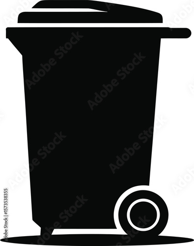 Trash Bin Silhouette – Waste Container Vector Clipart for Recycling and Clean-Up