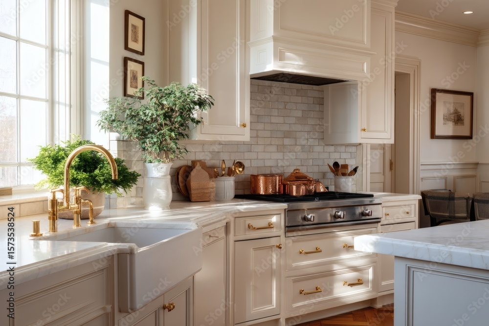 Fototapeta premium Modern farmhouse kitchen design and decor ideas