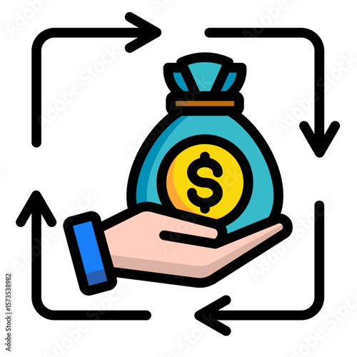Income Generation  Icon Element For Design

