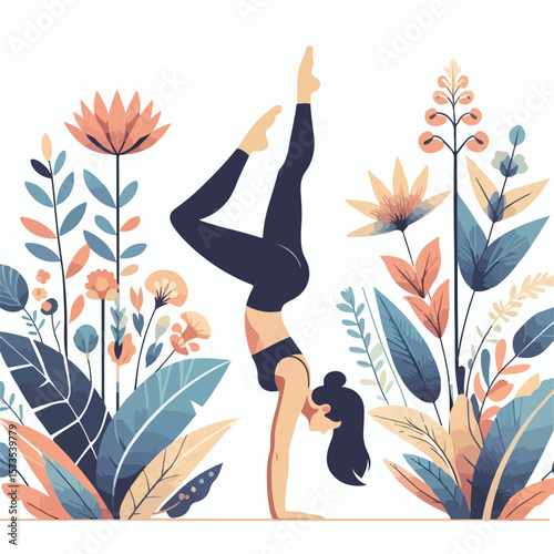 vector image of a person doing a handstand pose