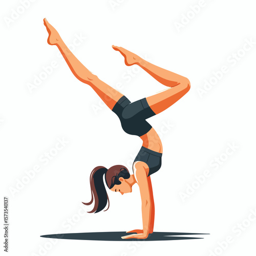 vector image of a person doing a handstand pose