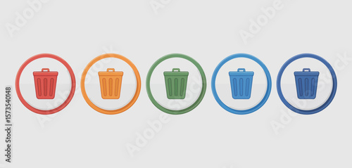 Trash Can Icons in Different Colors