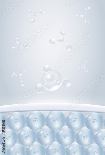 tissue repair serum on damaged or bumpy skin cells, 3d illustration	
