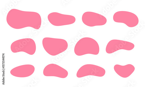 Organic vector elements in the form of abstract blobs in pink. Great for modern branding, abstract compositions and soft design accents