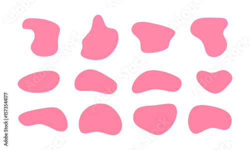 Organic vector elements in the form of abstract blobs in pink. Great for modern branding, abstract compositions and soft design accents