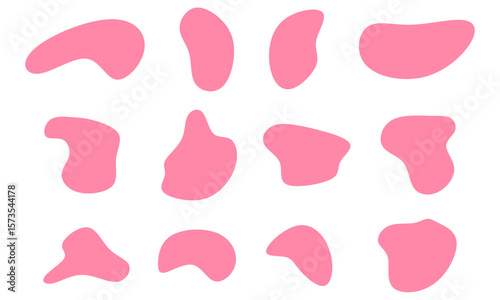Organic vector elements in the form of abstract blobs in pink. Great for modern branding, abstract compositions and soft design accents