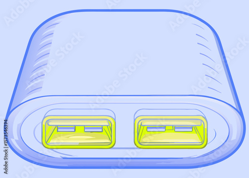 USB Charging Hub with Dual Ports in Light Blue Color for Technology Blogs, Gadget Websites, Product Reviews, and E-commerce Platforms  