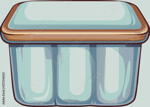 Transparent Food Storage Container with Wooden Lid for Kitchen Organization, Meal Prep Ideas, Recipe Blogs, and Culinary Content  