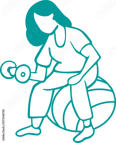 Icono de mujer haciendo ejercicio